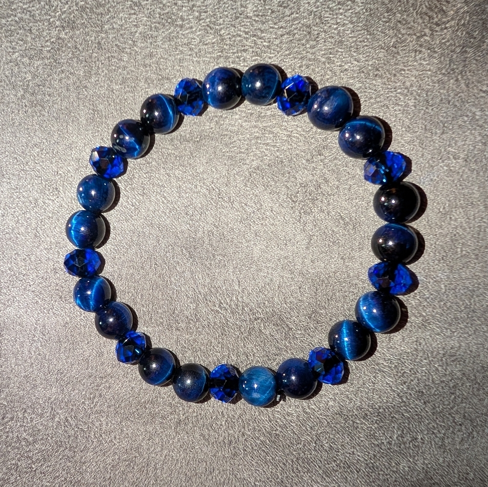 Blue Tigers Eye Bracelet 8mm